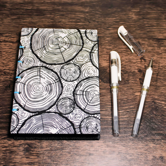 Black and White Log Dime Black Paper Sketchbook