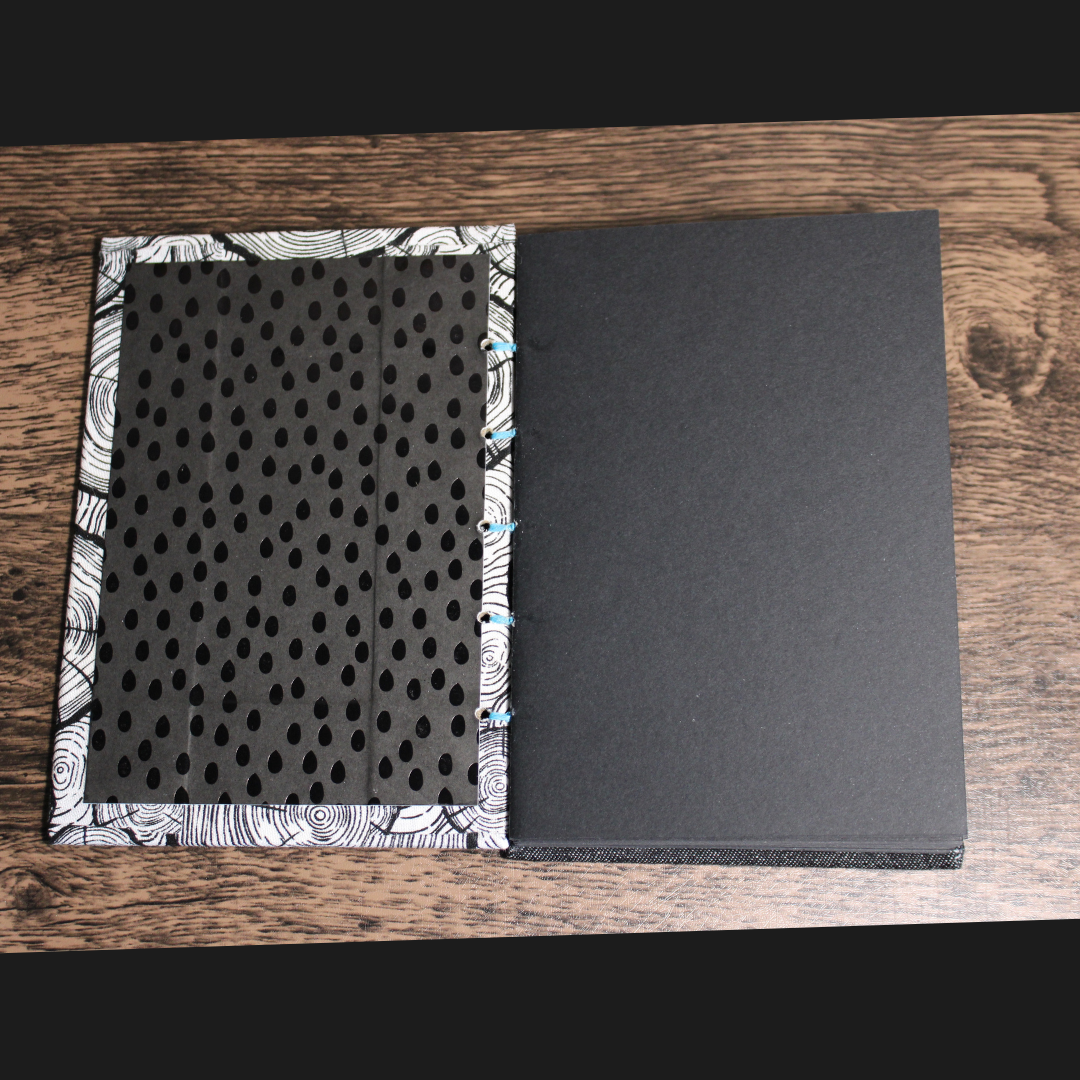 Black and White Log Dime Black Paper Sketchbook