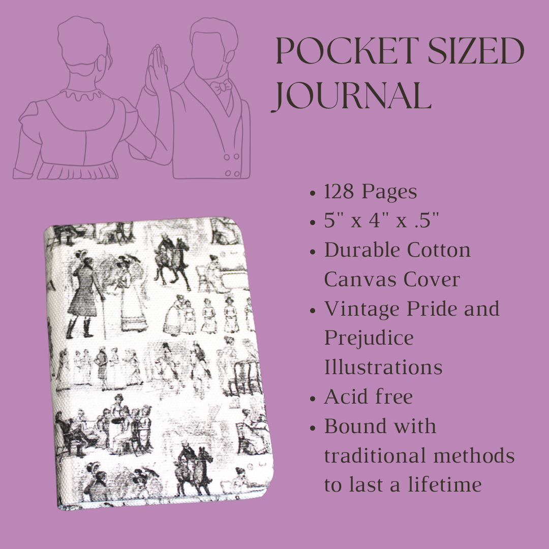 Pride and Prejudice Toile de Jouy Pocket Journal